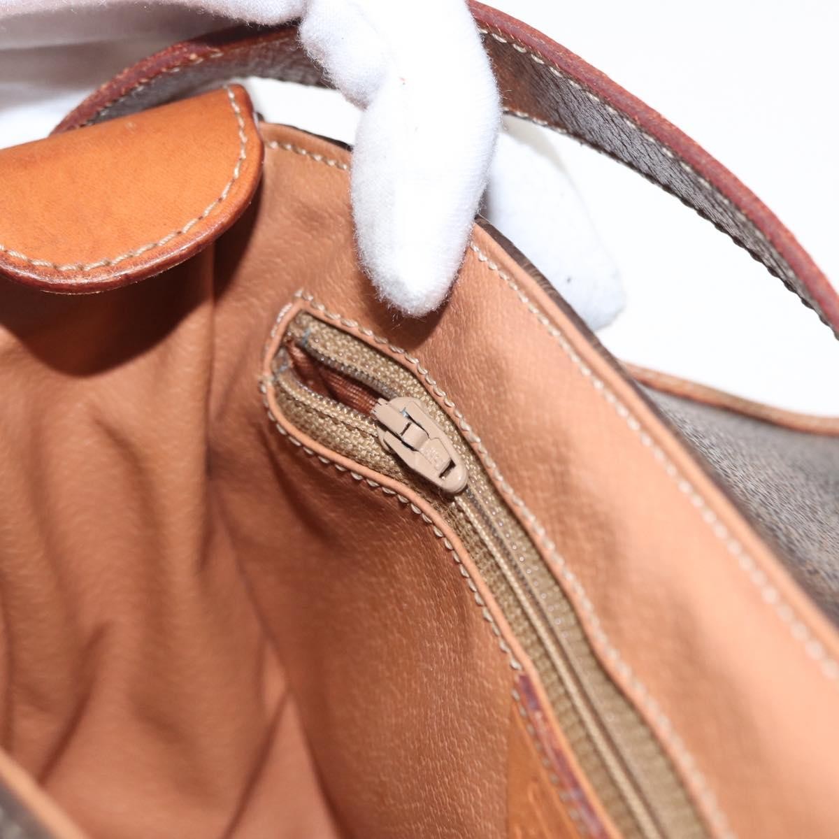 Celine Vintage Macadam Canvas Brown Canvas Shoulder Bag Bag (Pre-Owned)