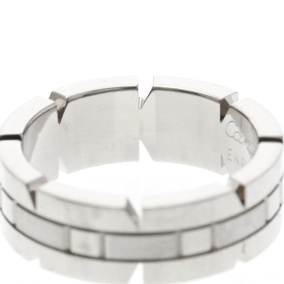 Cartier Tank Francaise 18K White Gold Silver White_Gold Ring Jewelry (Pre-Owned)