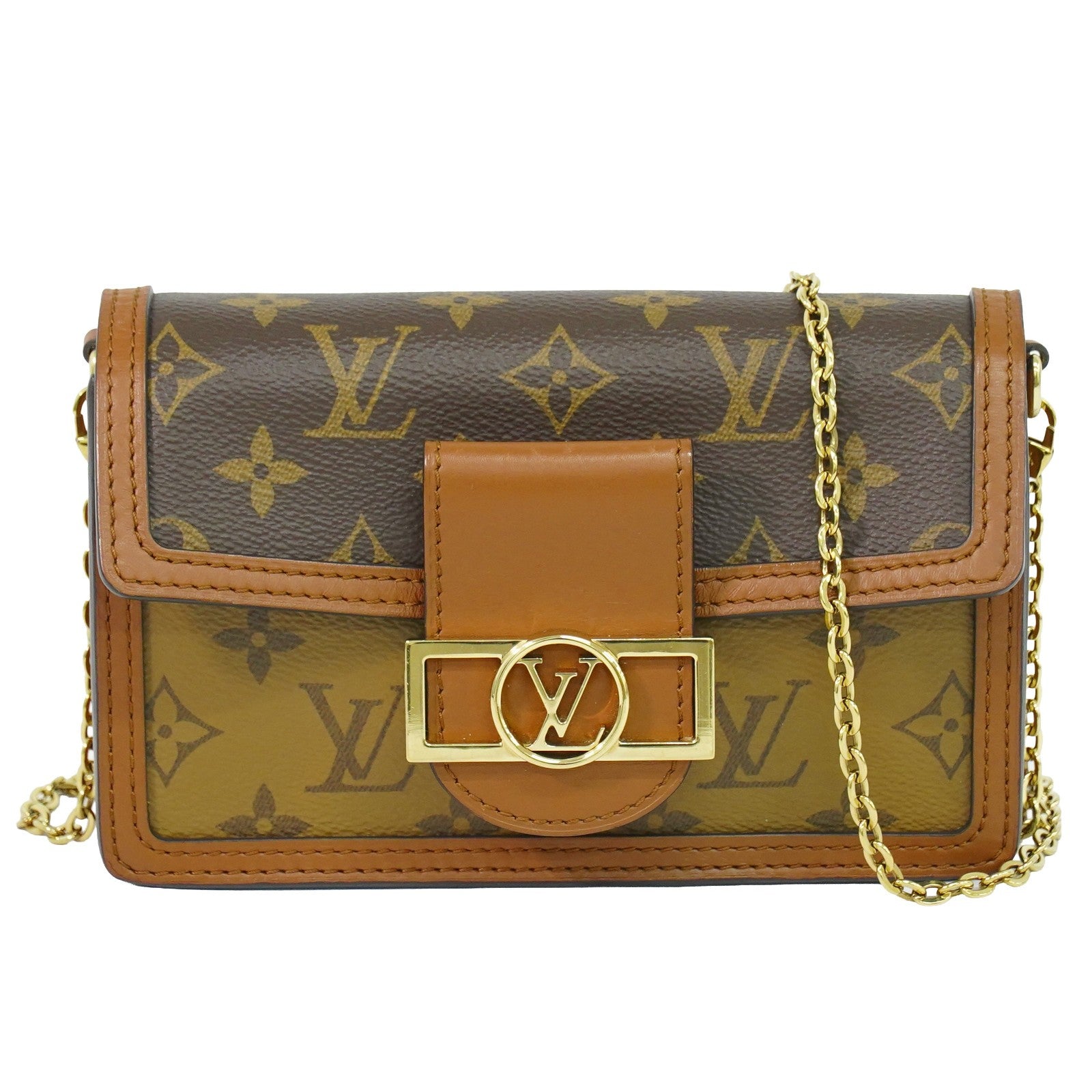 Louis Vuitton Dauphine Reverse Monogram Canvas Brown Canvas Shoulder Bag Bag (Pre-Owned)