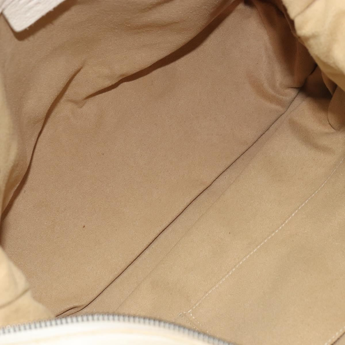 Salvatore Ferragamo Gancini Tote Leather Beige Leather Tote Bag Bag (Pre-Owned)