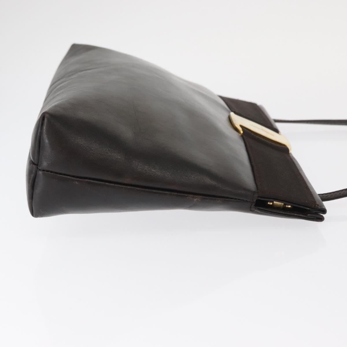 Salvatore Ferragamo Vala Leather Brown Leather Shoulder Bag Bag (Pre-Owned)