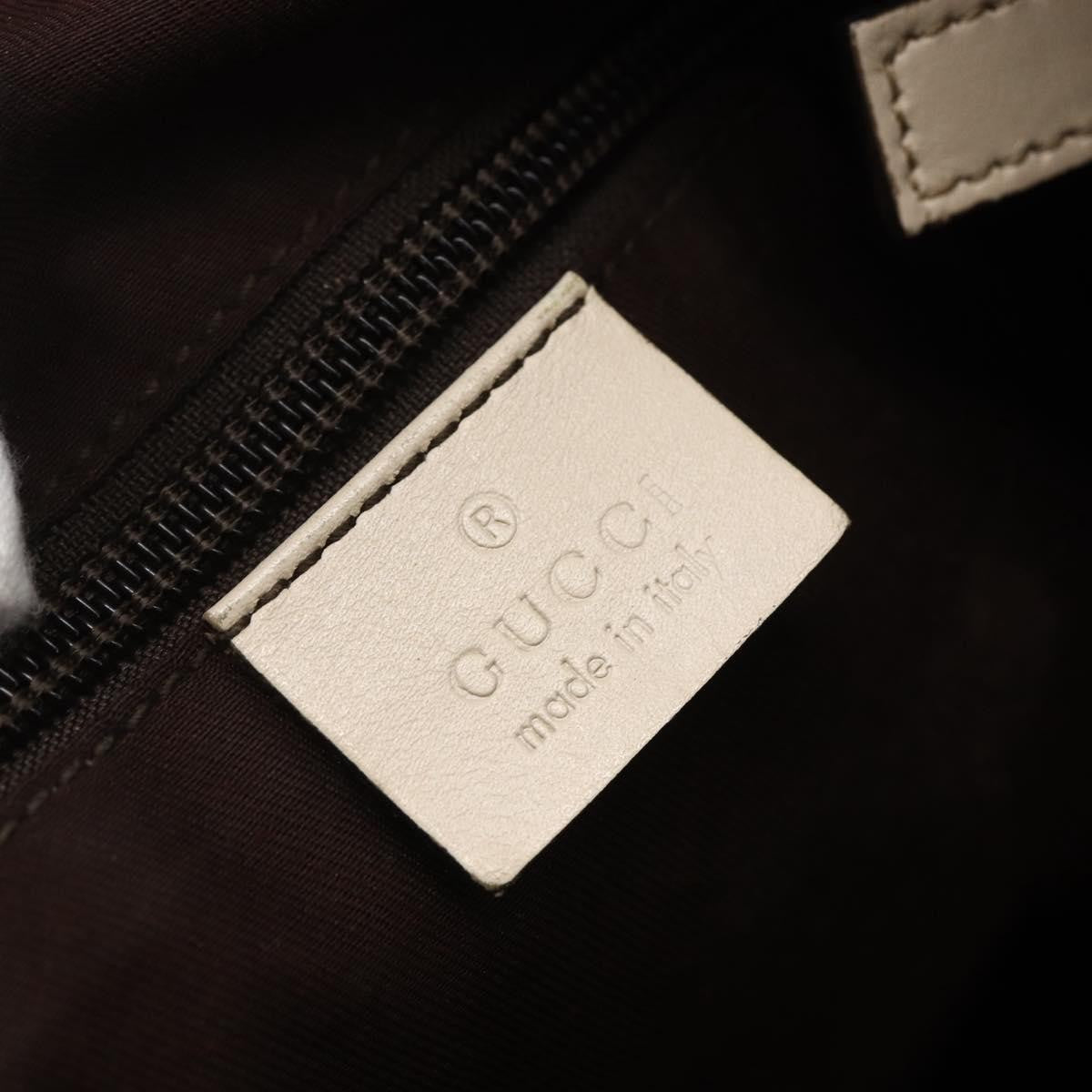 Gucci Zip Messenger Gg Canvas With Perforated Leather Beige Canvas Shoulder Bag Bag (Pre-Owned)