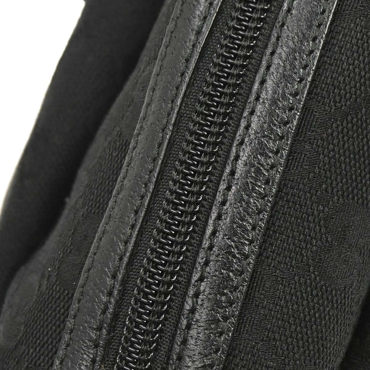 Gucci Zip Around Bowling Gg Canvas Black Canvas Handbag (Pre-Owned)