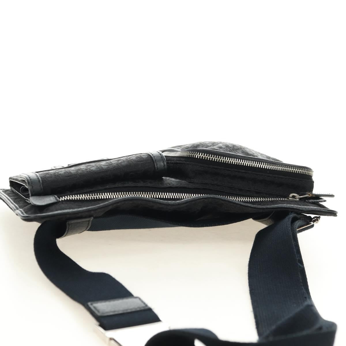 Christian Dior Vintage Street Chic Belt Diorissimo Canvas Black Canvas Handbag (Pre-Owned)