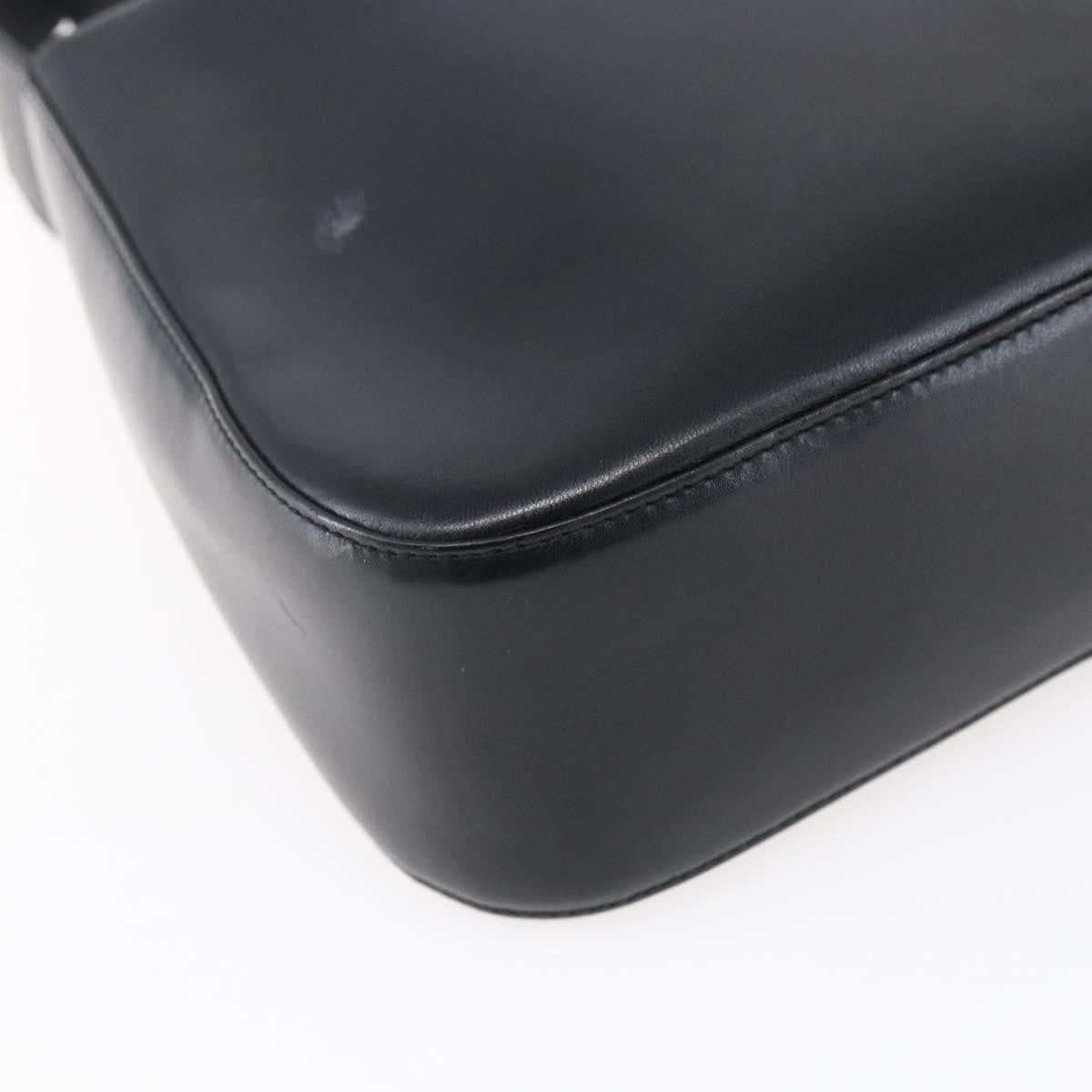 Salvatore Ferragamo Gancini Leather Black Leather Shoulder Bag Bag (Pre-Owned)
