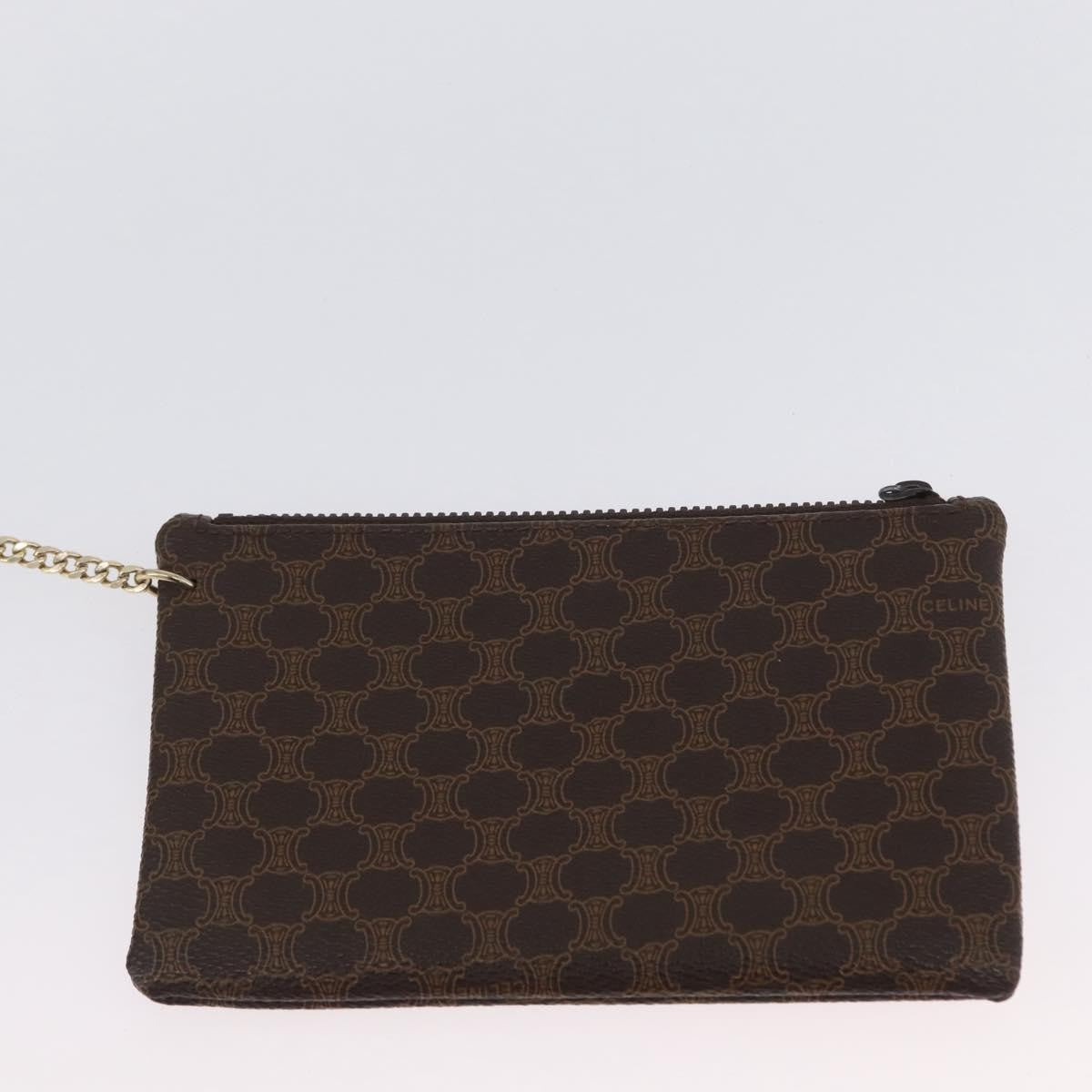 Celine Vintage Shoulder Bag Macadam Canvas & Leather Brown Canvas Shoulder Bag Bag (Pre-Owned)
