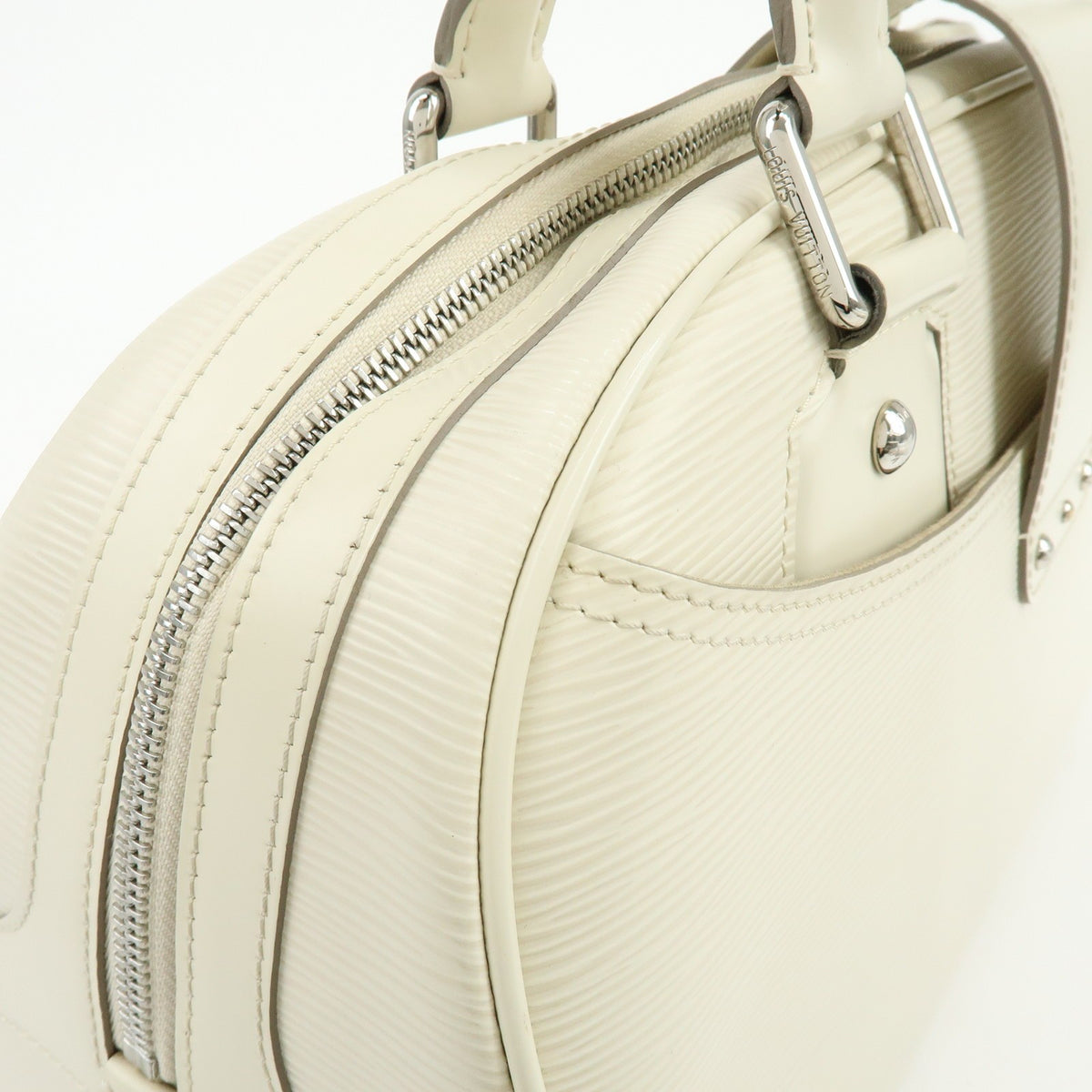 Louis Vuitton Montaigne Bowling Epi Leather White Leather Handbag (Pre-Owned)