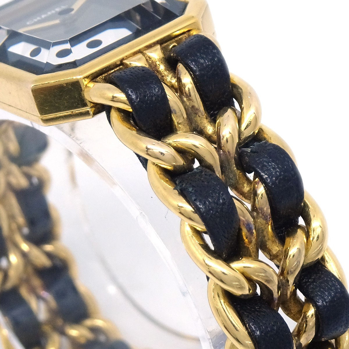 Chanel Premiere Rock Quartz Plated Metal And Leather Watch (Pre-Owned)