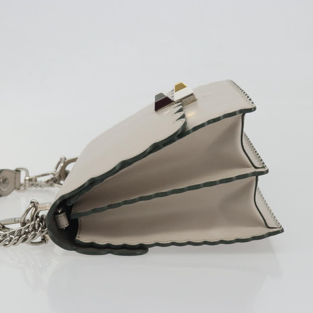 Fendi Kan I Leather Gray Leather Shoulder Bag Bag (Pre-Owned)