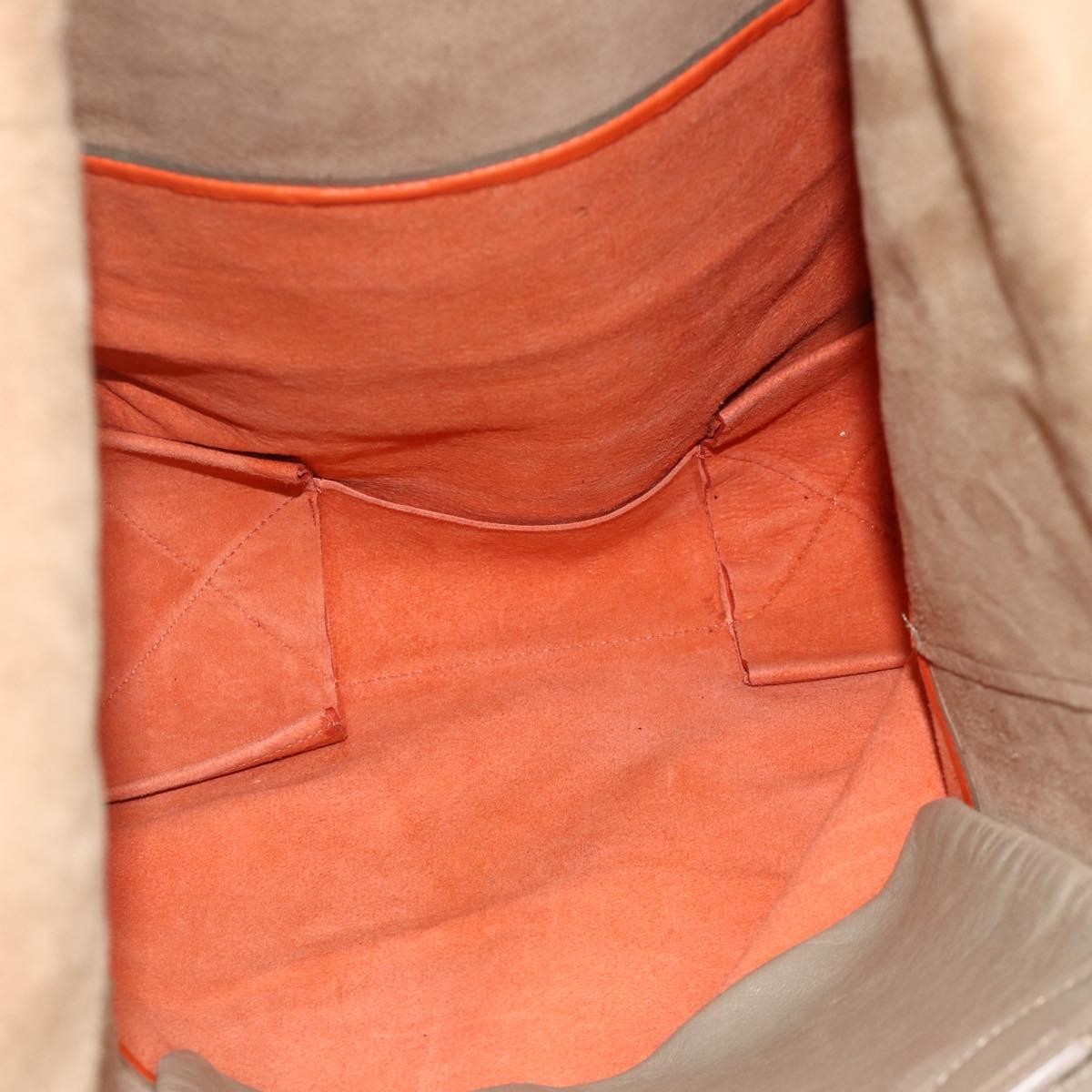 Celine Vertical Bi-Cabas Tote Leather Beige Leather Tote Bag Bag (Pre-Owned)