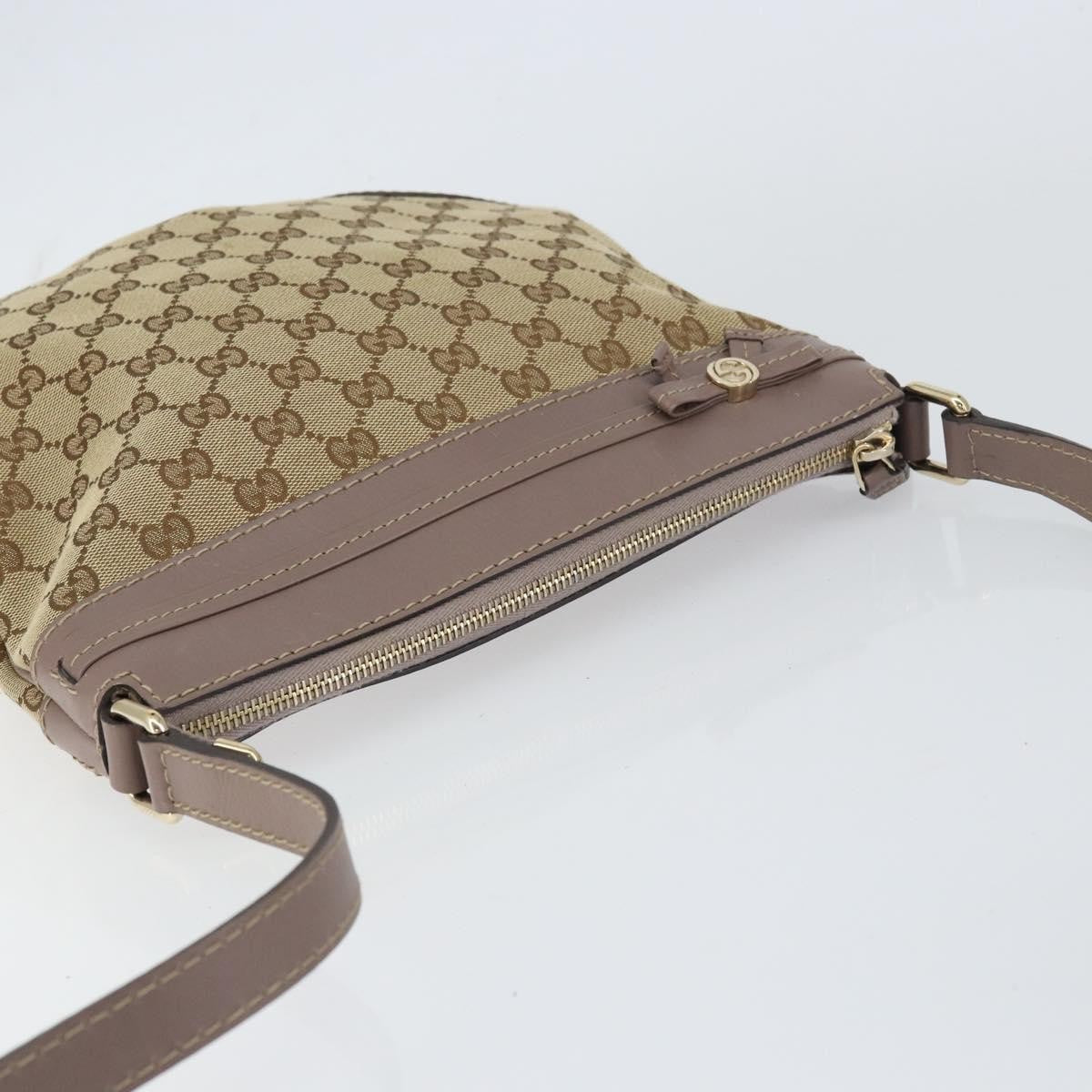 Gucci Mayfair Messenger Gg Canvas And Leather Beige Canvas Shoulder Bag Bag (Pre-Owned)
