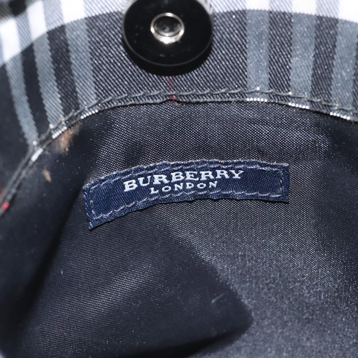 Burberry Nova Check Tote Nylon Black Nylon Handbag (Pre-Owned)