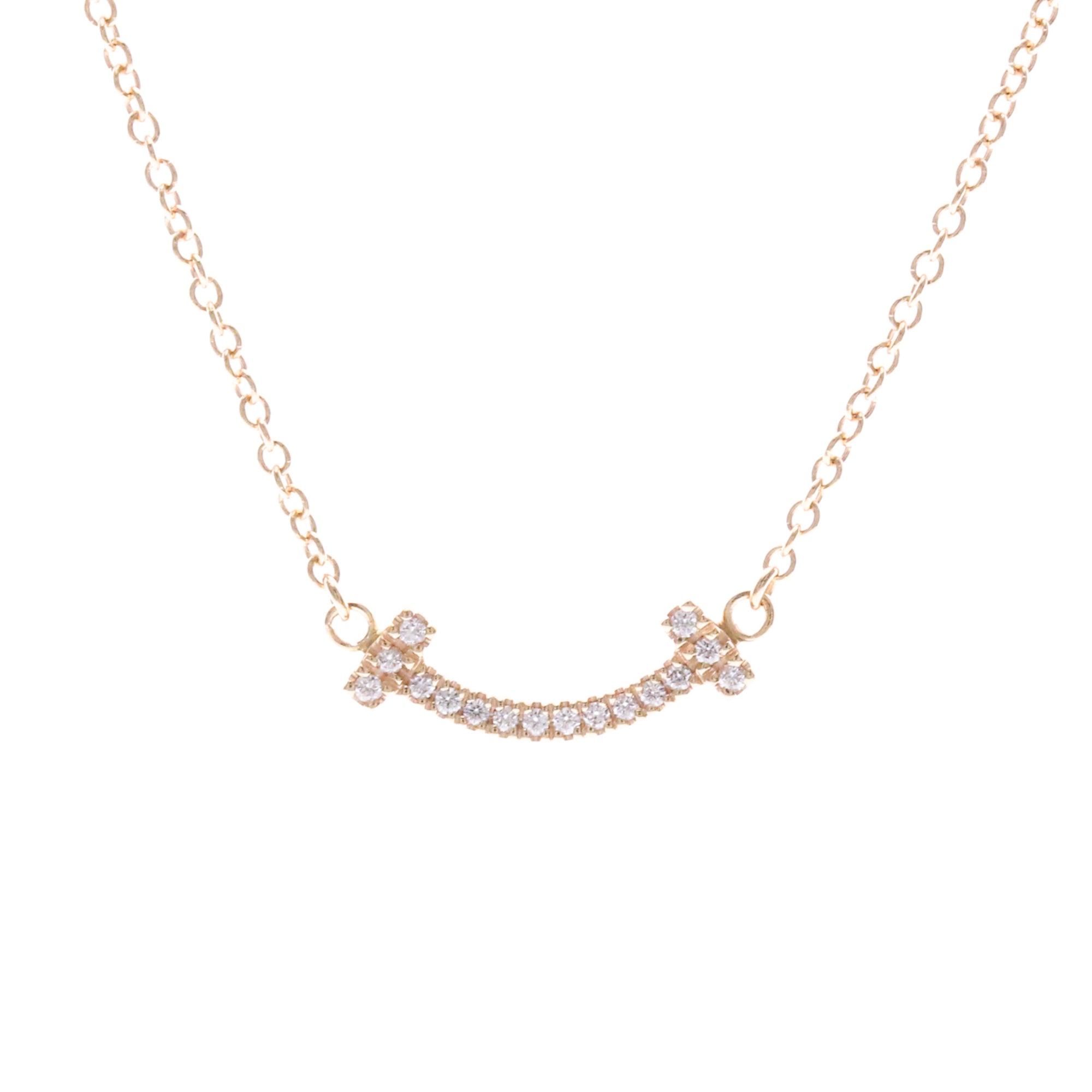Tiffany & Co. T Smile Pendant 18K Rose Gold Pink Pink_Gold Necklace Jewelry (Pre-Owned)