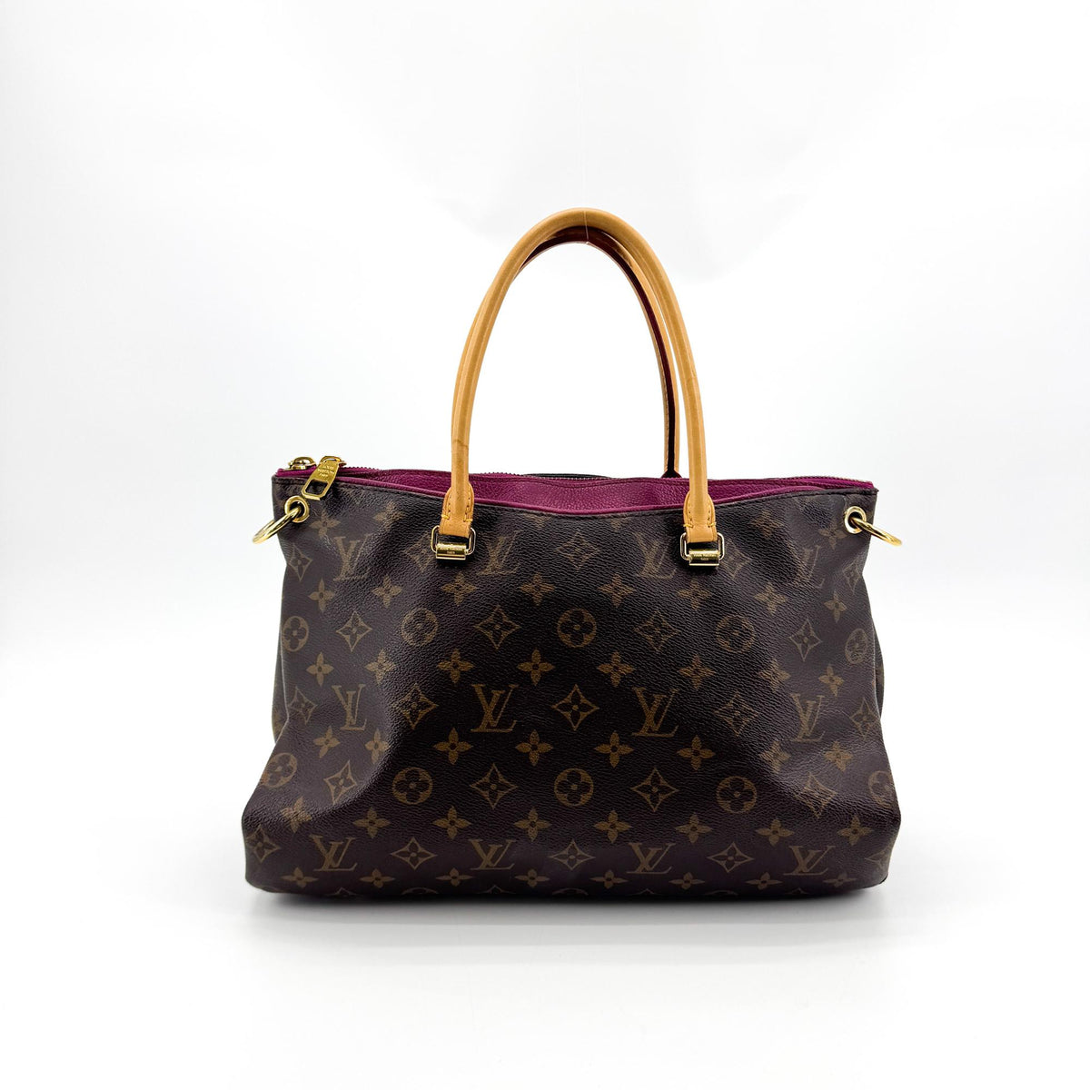 Louis Vuitton Pallas Monogram Canvas With Leather Brown Canvas Tote Bag Bag (Pre-Owned)