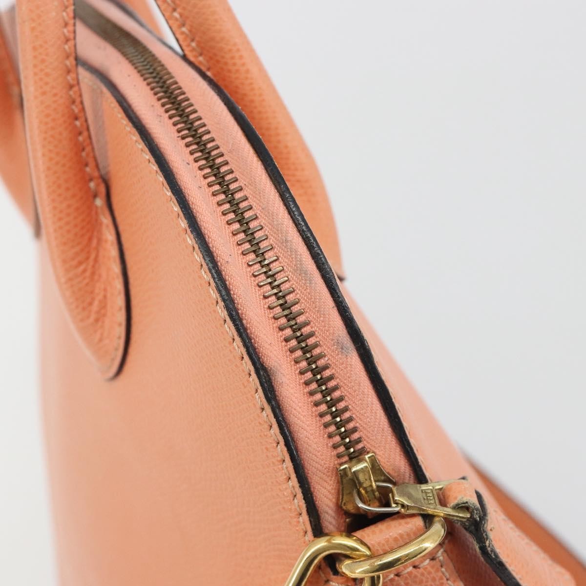 Celine Vintage Convertible Bowler Leather Orange Leather Handbag (Pre-Owned)