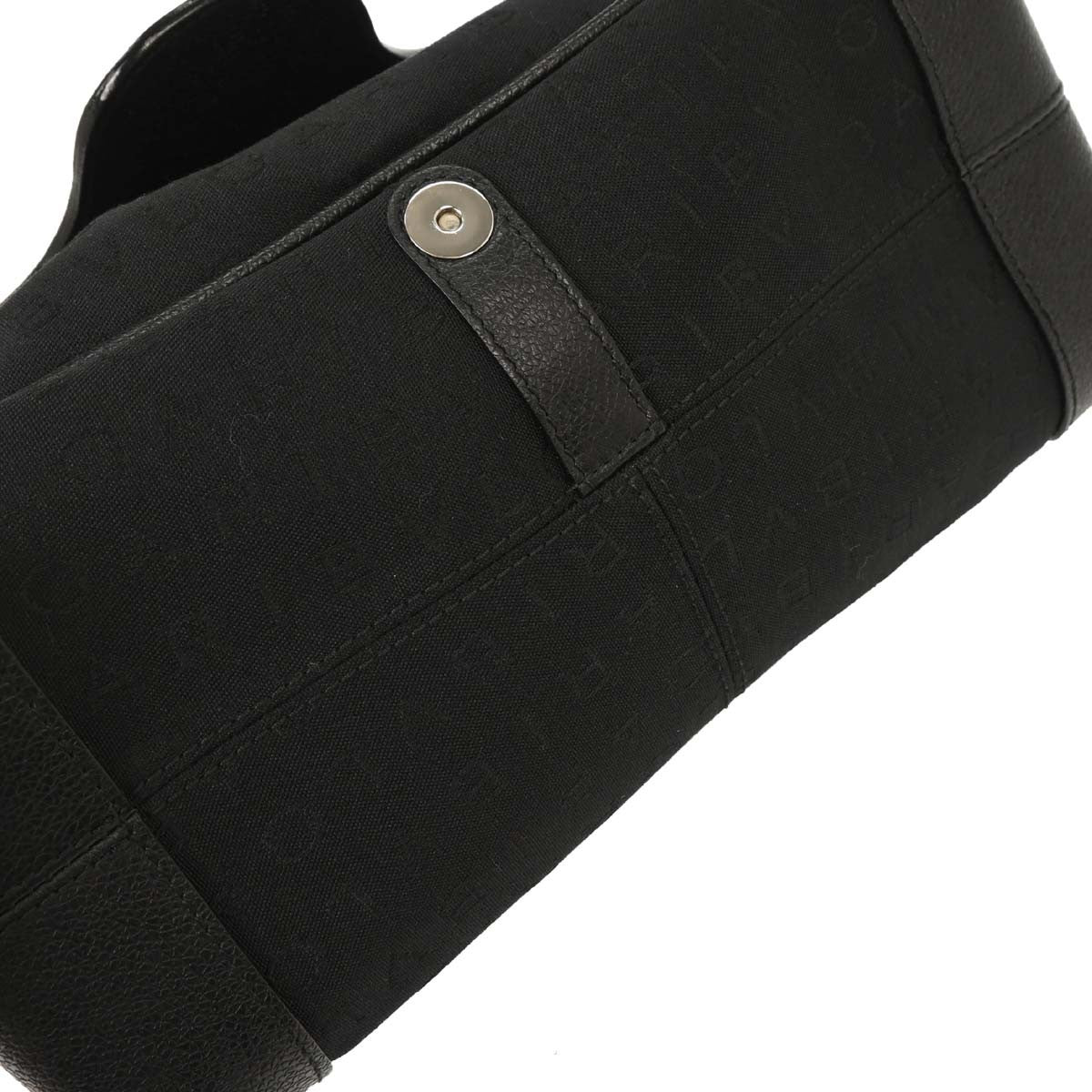 Bvlgari Logomania Canvas With Leather Black Leather Shoulder Bag Bag (Pre-Owned)