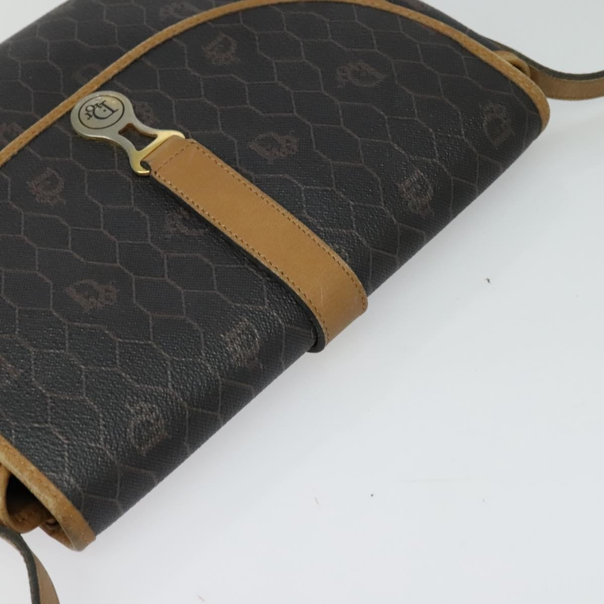 Christian Dior Vintage Honeycomb Flap Canvas And Leather Black Canvas Shoulder Bag Bag (Pre-Owned)