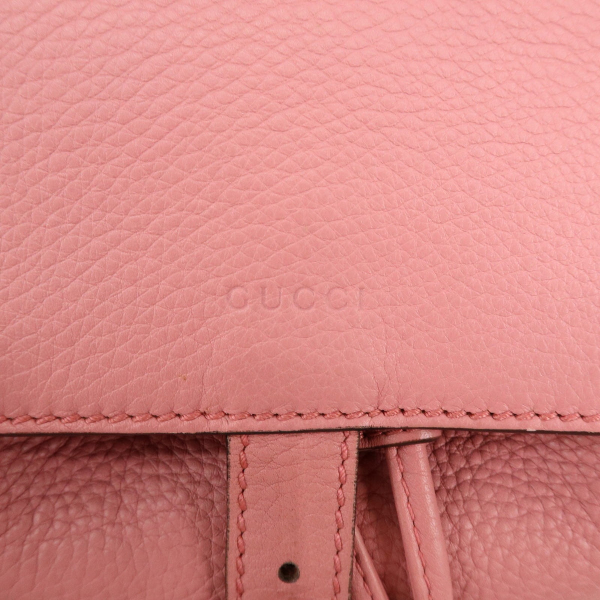 Gucci Bamboo Tassel Leather Pink Leather Backpack Bag (Pre-Owned)