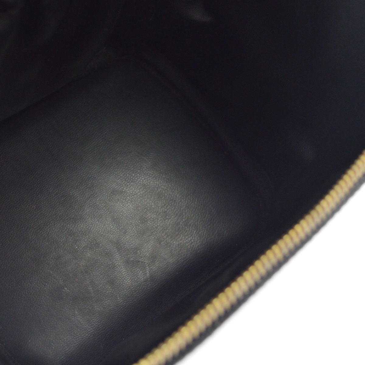 Chanel Vintage Cosmetic Case Lambskin Black Leather Clutche & Pouche Bag (Pre-Owned)