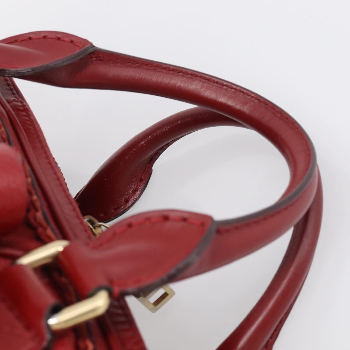 Burberry Hedwig Bowler Leather With Suede Red Leather Handbag (Pre-Owned)
