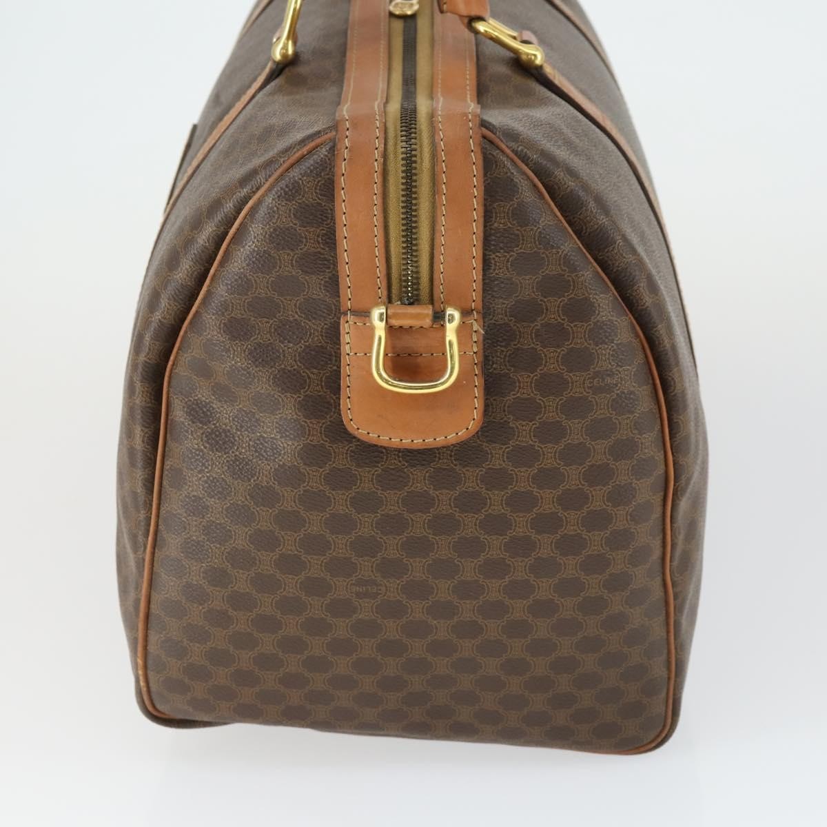 Celine Vintage Macadam Boston Canvas And Leather Brown Pvc Travel Bag Bag (Pre-Owned)