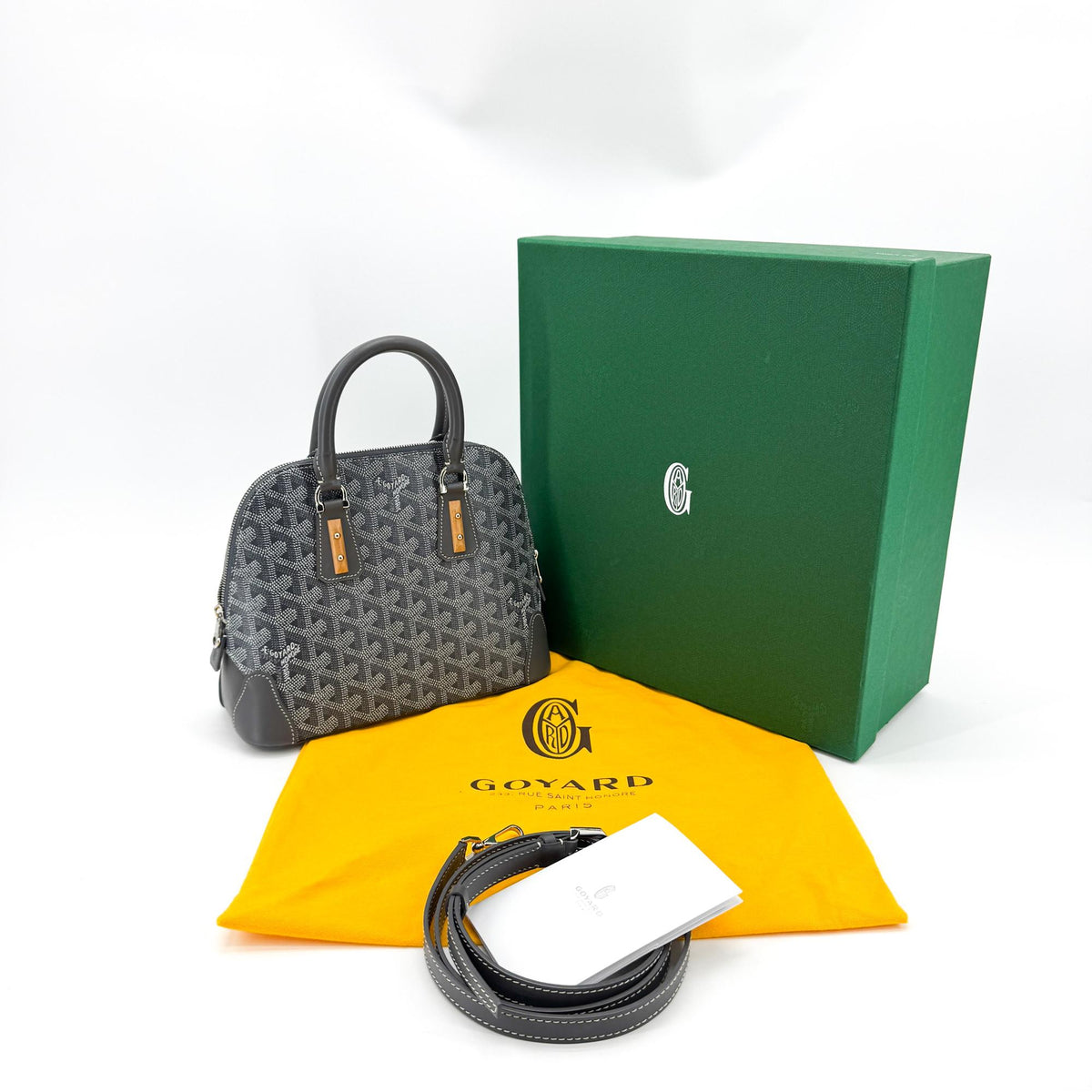 Goyard Vendome Coated Canvas Black Canvas Handbag (Pre-Owned)