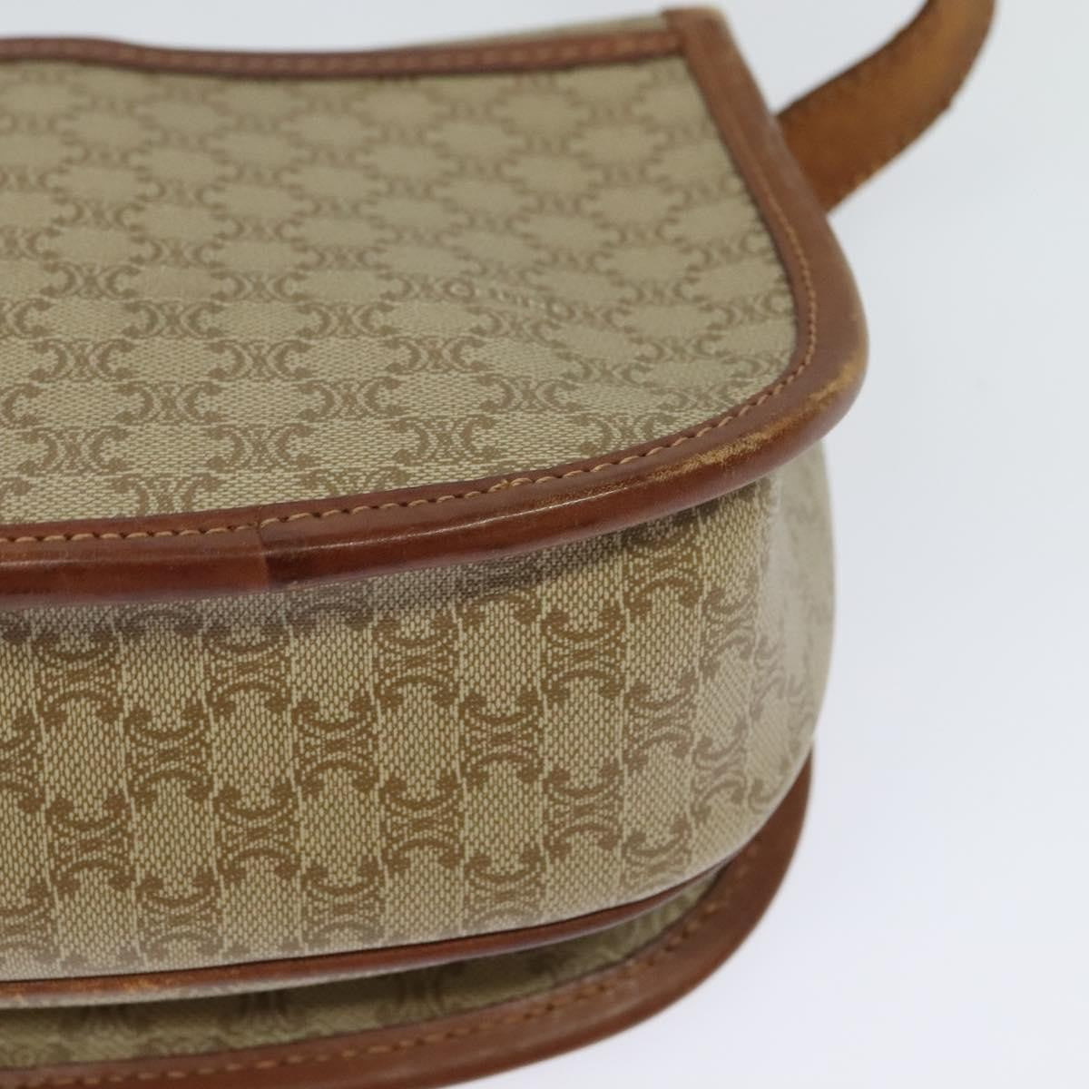 Celine Vintage Macadam Canvas And Leather Beige Canvas Shoulder Bag Bag (Pre-Owned)