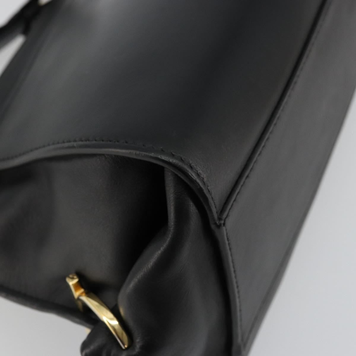 Salvatore Ferragamo Sofia Satchel Leather Black Leather Handbag (Pre-Owned)