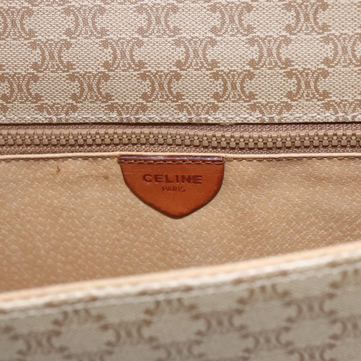 Celine Vintage Macadam Canvas And Leather Beige Canvas Shoulder Bag Bag (Pre-Owned)