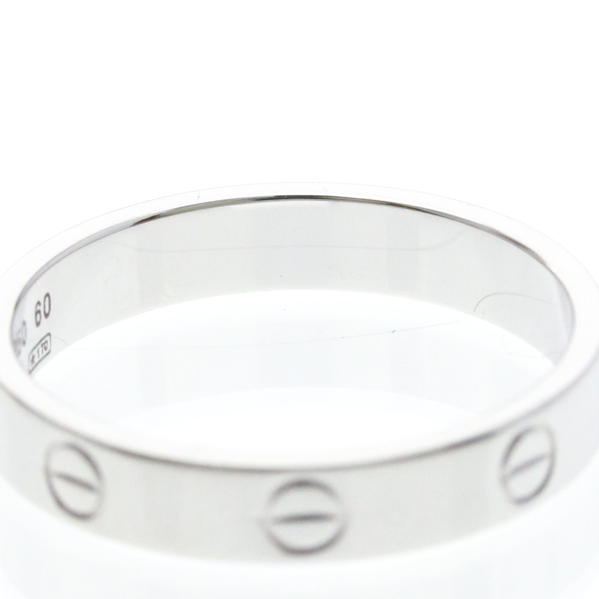 Cartier Love Wedding Band 18K White Gold Silver White_Gold Ring Jewelry (Pre-Owned)