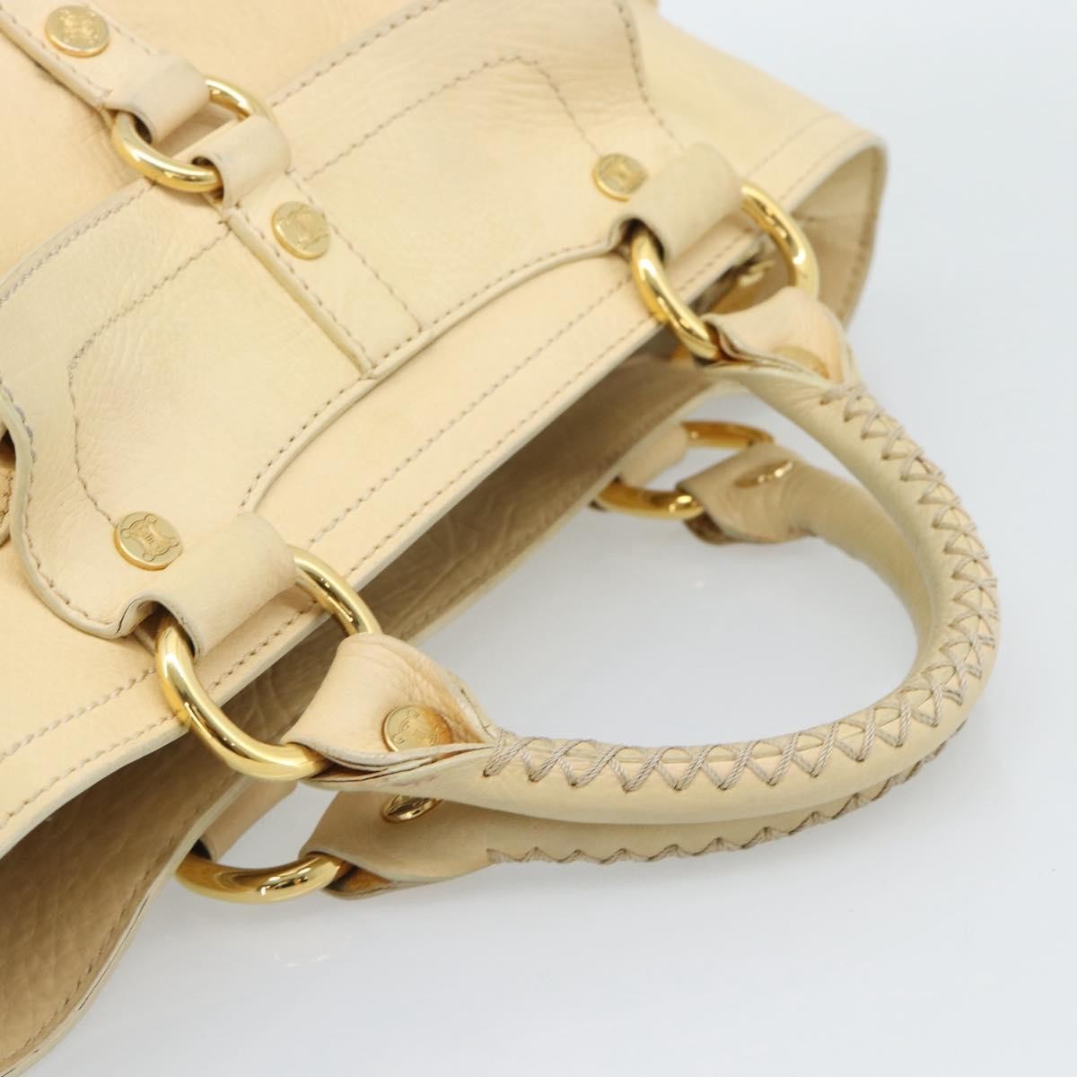 Celine Boogie Satchel Leather Beige Leather Handbag (Pre-Owned)