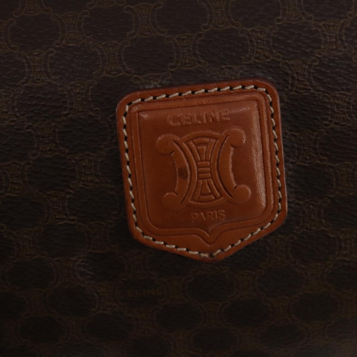 Celine Boston Triomphe Coated Canvas Brown Pvc Handbag (Pre-Owned)