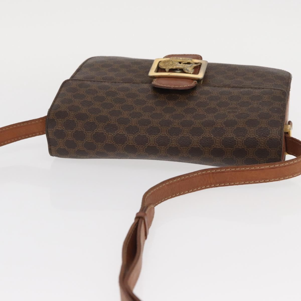 Celine Vintage Horse Carriage Macadam Canvas Brown Pvc Shoulder Bag Bag (Pre-Owned)
