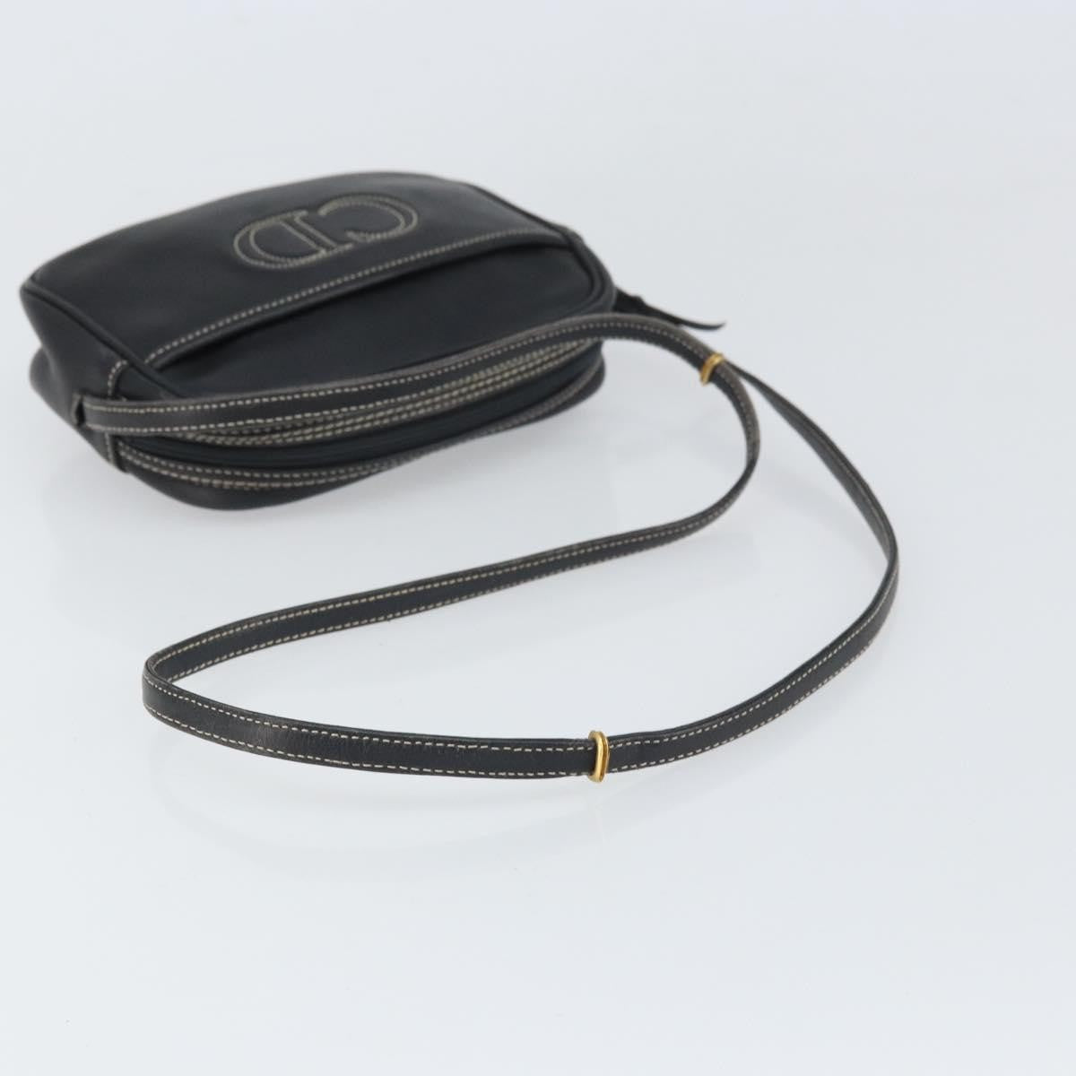 Christian Dior Cd Shoulder Bag Leather Navy Leather Shoulder Bag Bag (Pre-Owned)