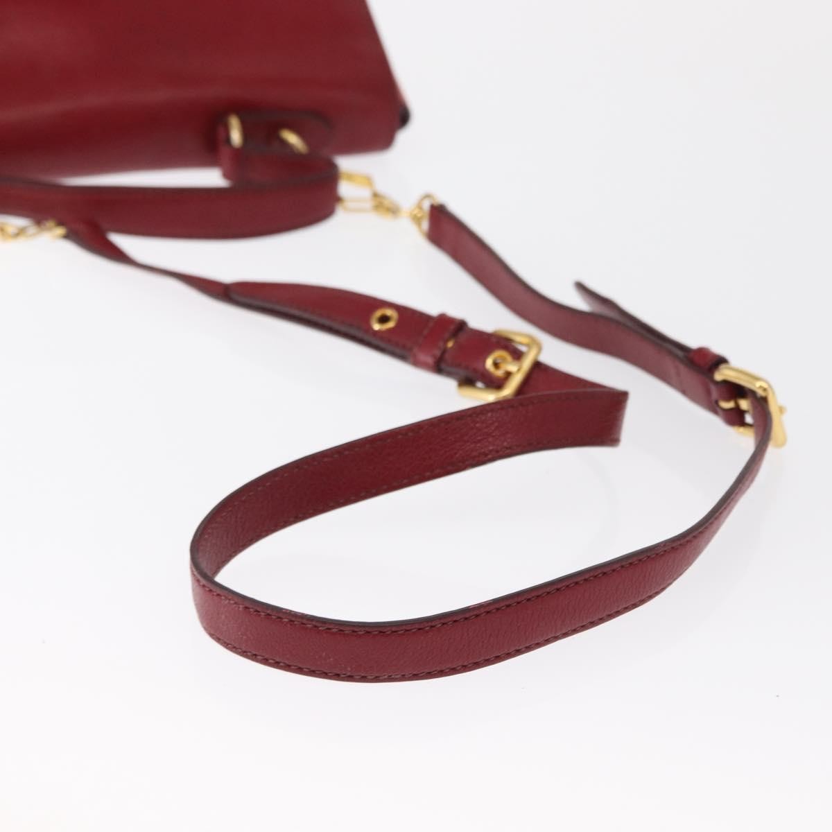 Miu Miu Madras Top Handle Leather Red Leather Handbag (Pre-Owned)