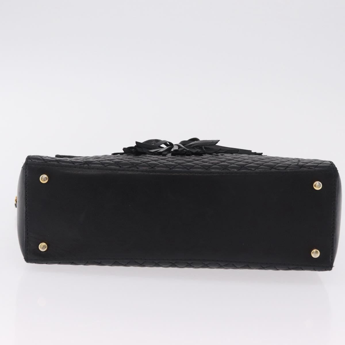 Bally Vintage Chain Quilted Leather Black Leather Shoulder Bag Bag (Pre-Owned)