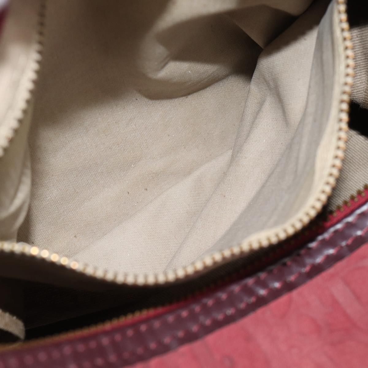 Christian Dior Boston Embossed Patent Burgundy Suede Handbag (Pre-Owned)
