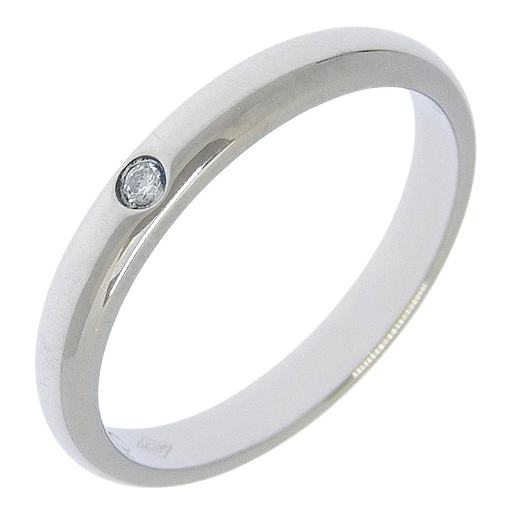 Cartier 1895 Wedding Band Platinum With Diamond Silver Platinum Ring Jewelry (Pre-Owned)