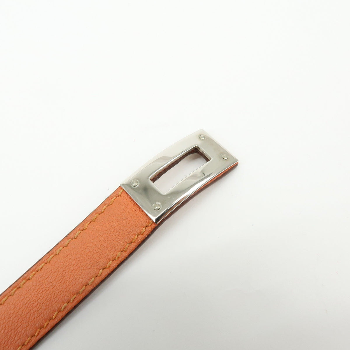 Hermes Kelly Double Tour Leather Orange Leather Bracelet Jewelry (Pre-Owned)