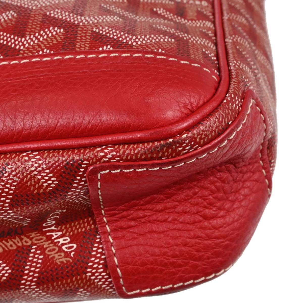 Goyard Grand Bleu Messenger Coated Canvas Red Canvas Handbag (Pre-Owned)