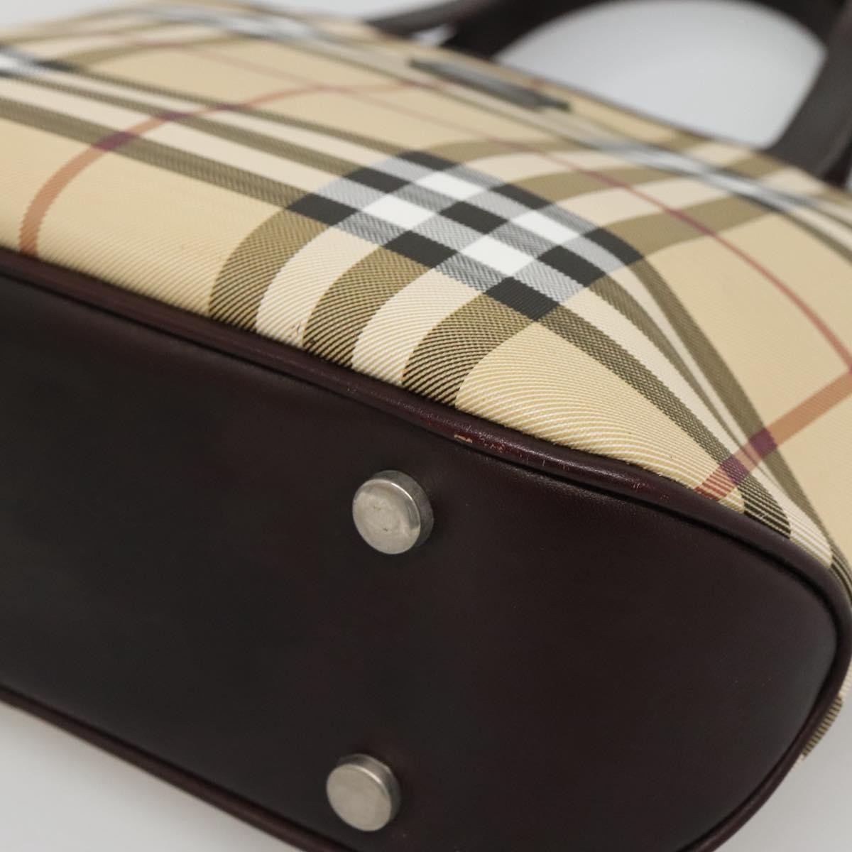 Burberry Nova Check Nova Check Canvas Beige Canvas Handbag (Pre-Owned)