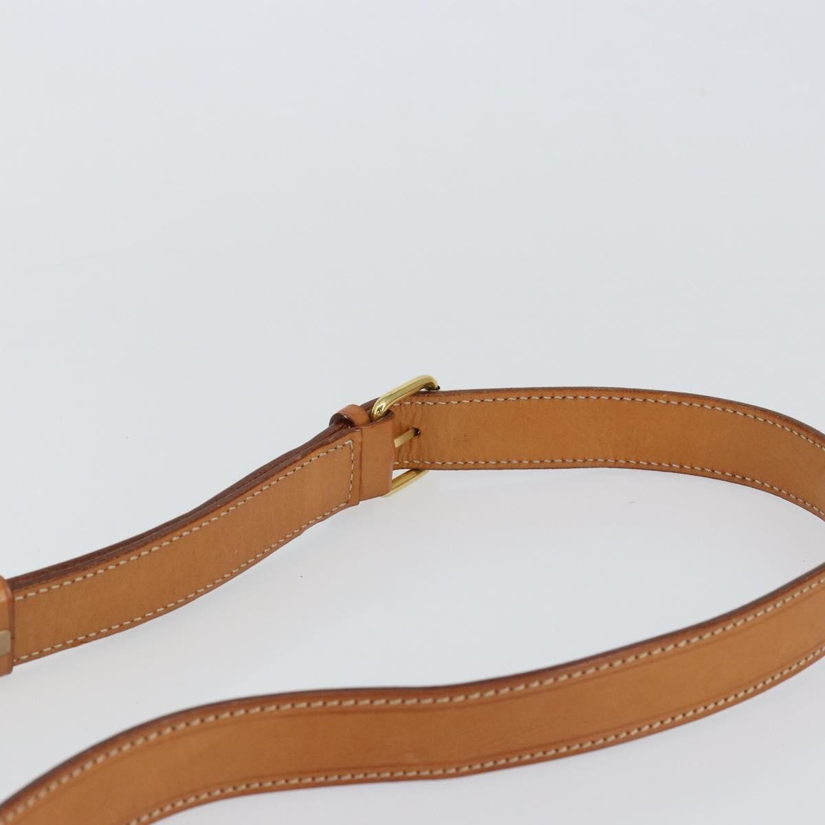 Celine Vintage Macadam Circle Logo Canvas And Leather Brown Canvas Shoulder Bag Bag (Pre-Owned)
