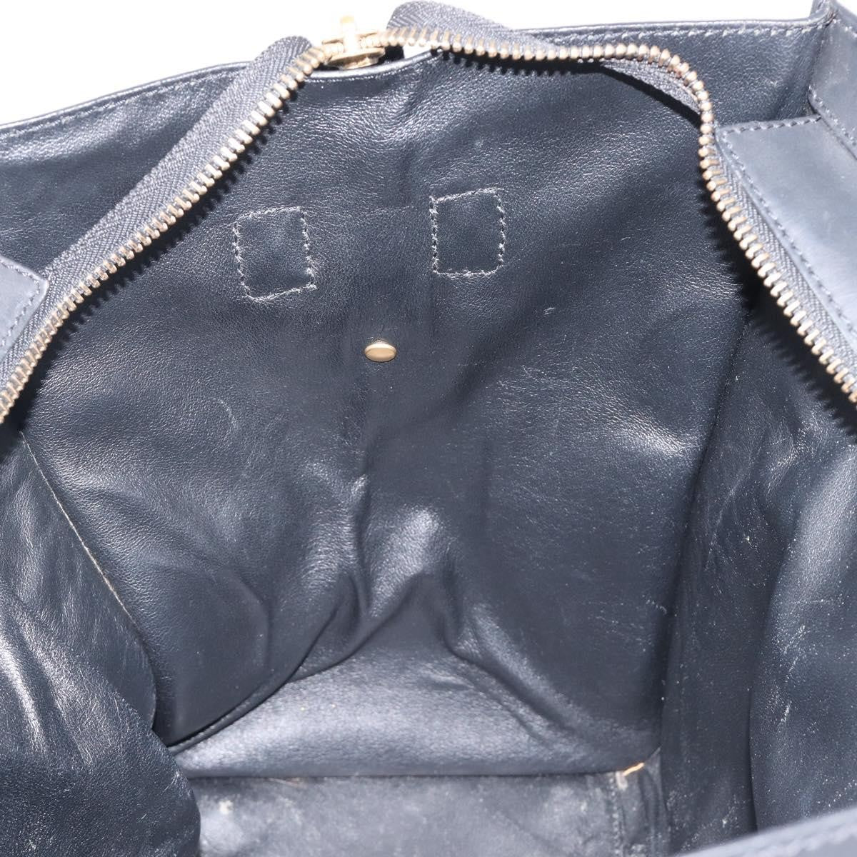 Celine Luggage Printed Canvas And Leather Black Leather Handbag (Pre-Owned)