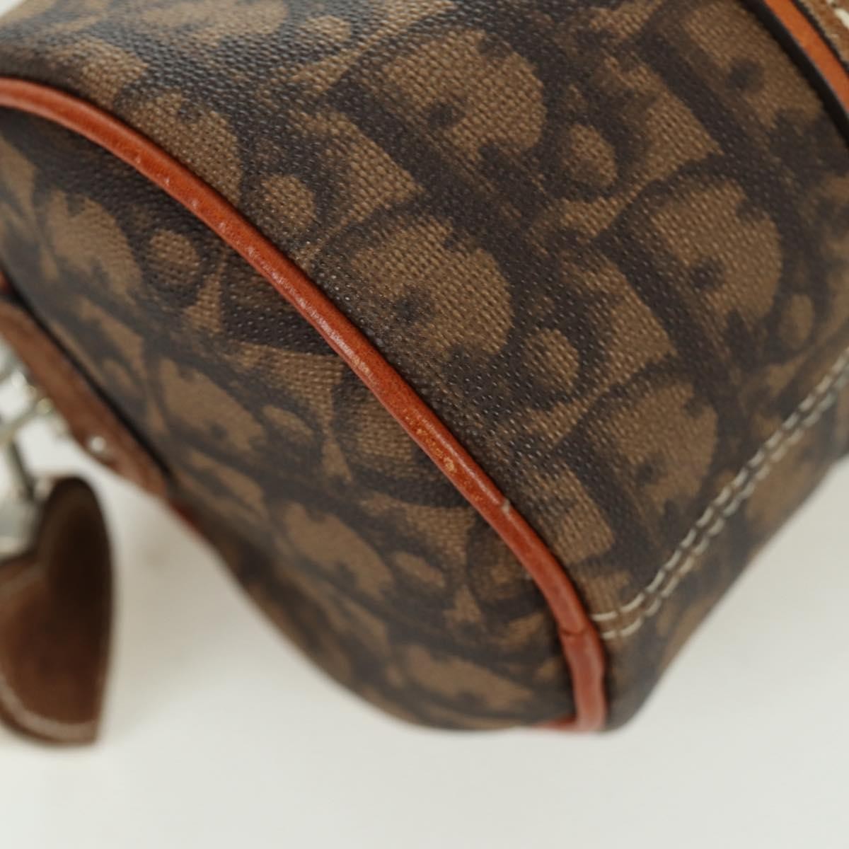Christian Dior Vintage Trotter Romantique Boston Diorissimo Coated Canvas Brown Canvas Handbag (Pre-Owned)