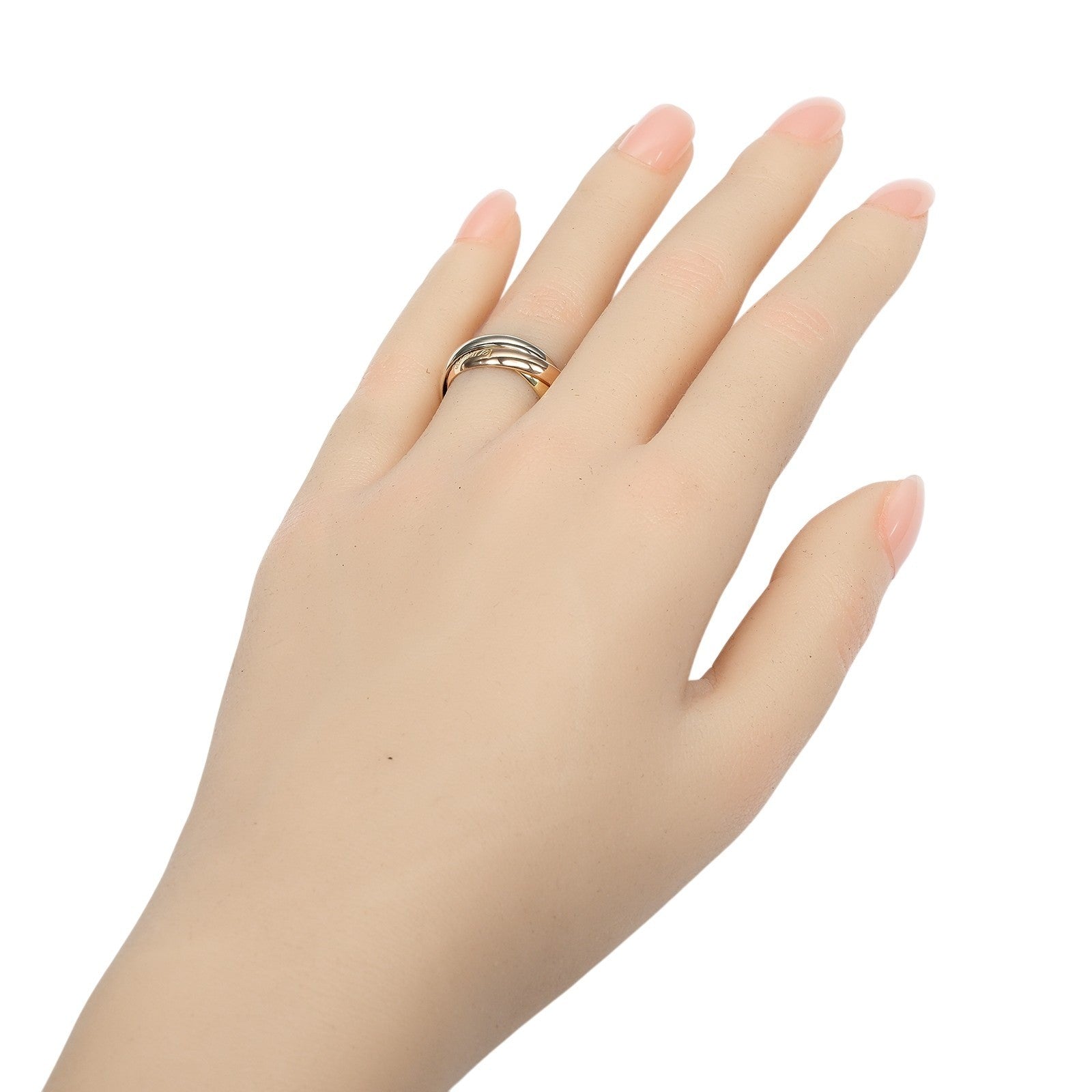 Cartier Trinity 18K Tricolor Gold Gold Yellow_Gold Ring Jewelry (Pre-Owned)