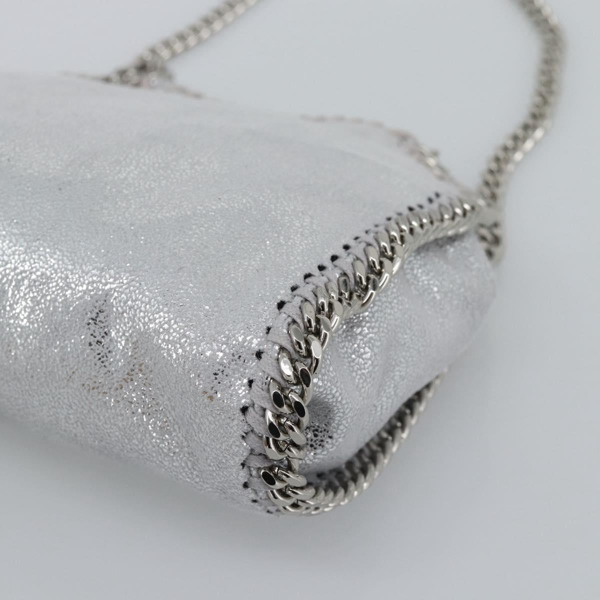Stella Mccartney Falabella Fold Over Faux Leather Silver Polyester Shoulder Bag Bag (Pre-Owned)