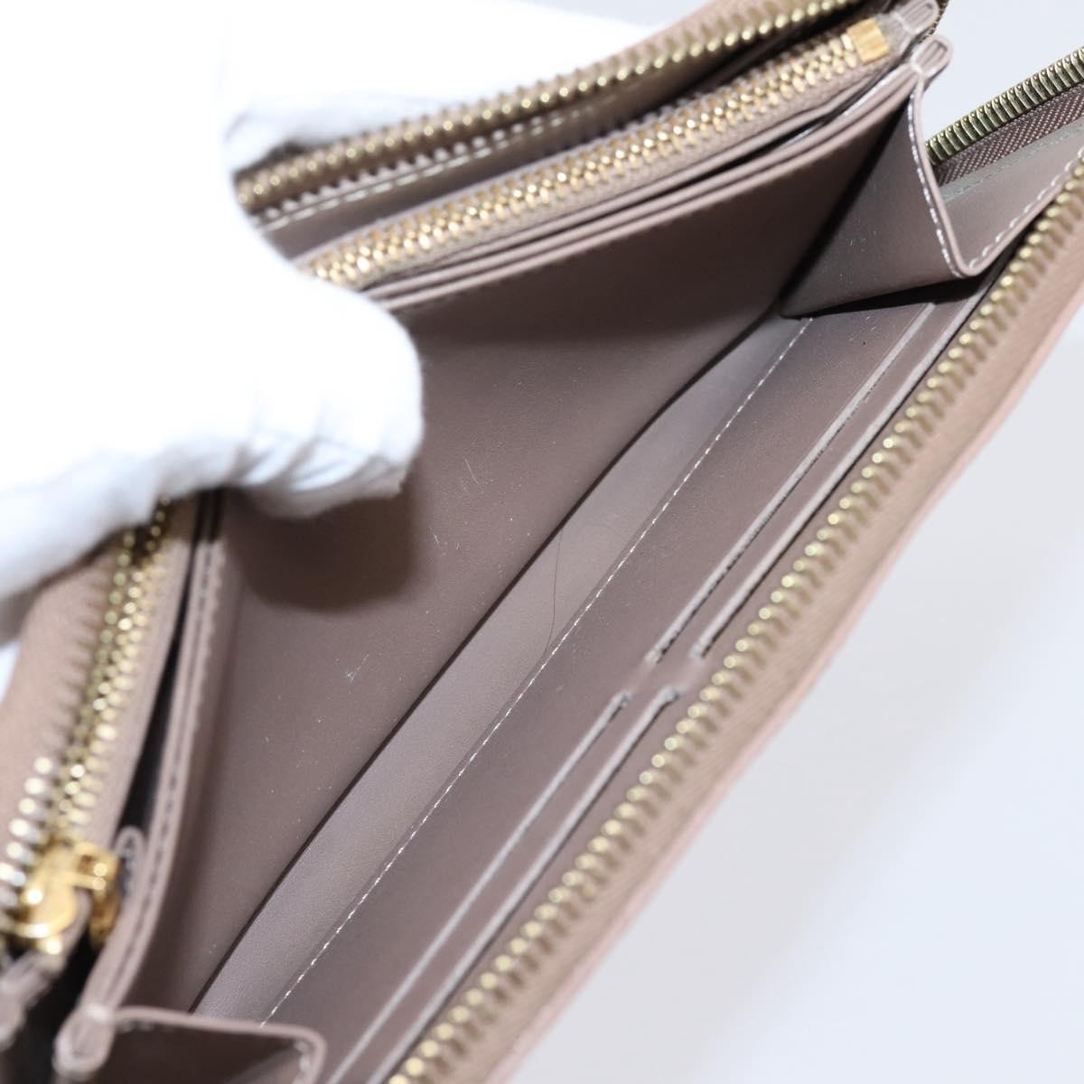 Louis Vuitton Zippy Monogram Vernis Beige Patent_Leather Wallets Accessory (Pre-Owned)