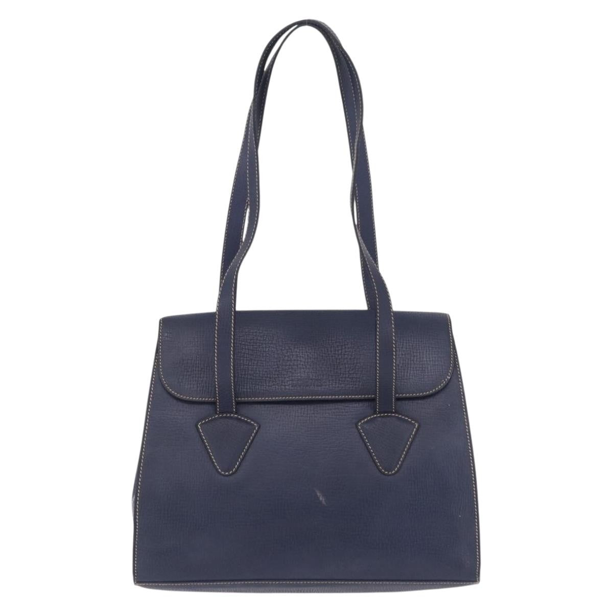 Loewe Tote Leather Navy Leather Tote Bag Bag (Pre-Owned)