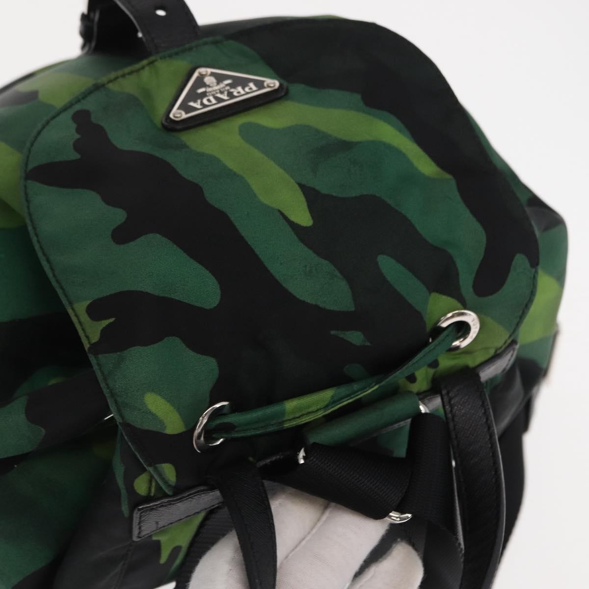 Prada Camouflage Tessuto Green Nylon Backpack Bag (Pre-Owned)