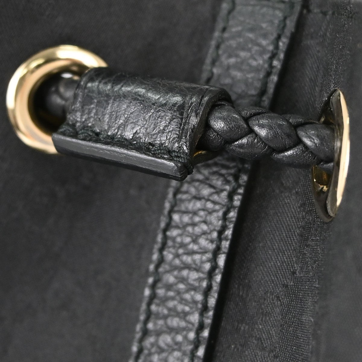 Gucci Vintage Open Shoulder Bag (Outlet) Gg Canvas With Leather Black Canvas Shoulder Bag Bag (Pre-Owned)